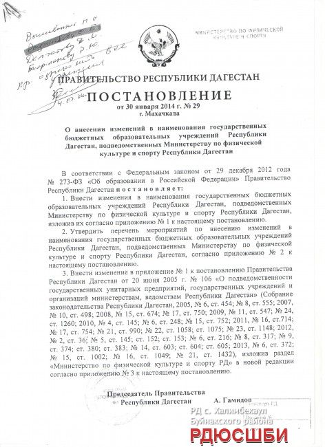 Постановление Правительства о внесении изменений в название учреждения